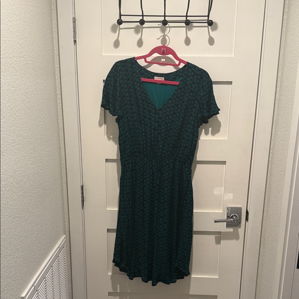Merona Green Patterned Dress